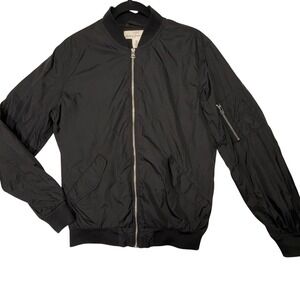 L.O.G.G. H&M Black Bomber Jacket Men's S Small Zip Flight MA-1 Style‎